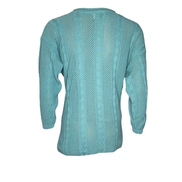 TR Bentley Cable Knit Pullover Sweater (Size: 1X, Color: Turquoise) - Picture 2 of 3